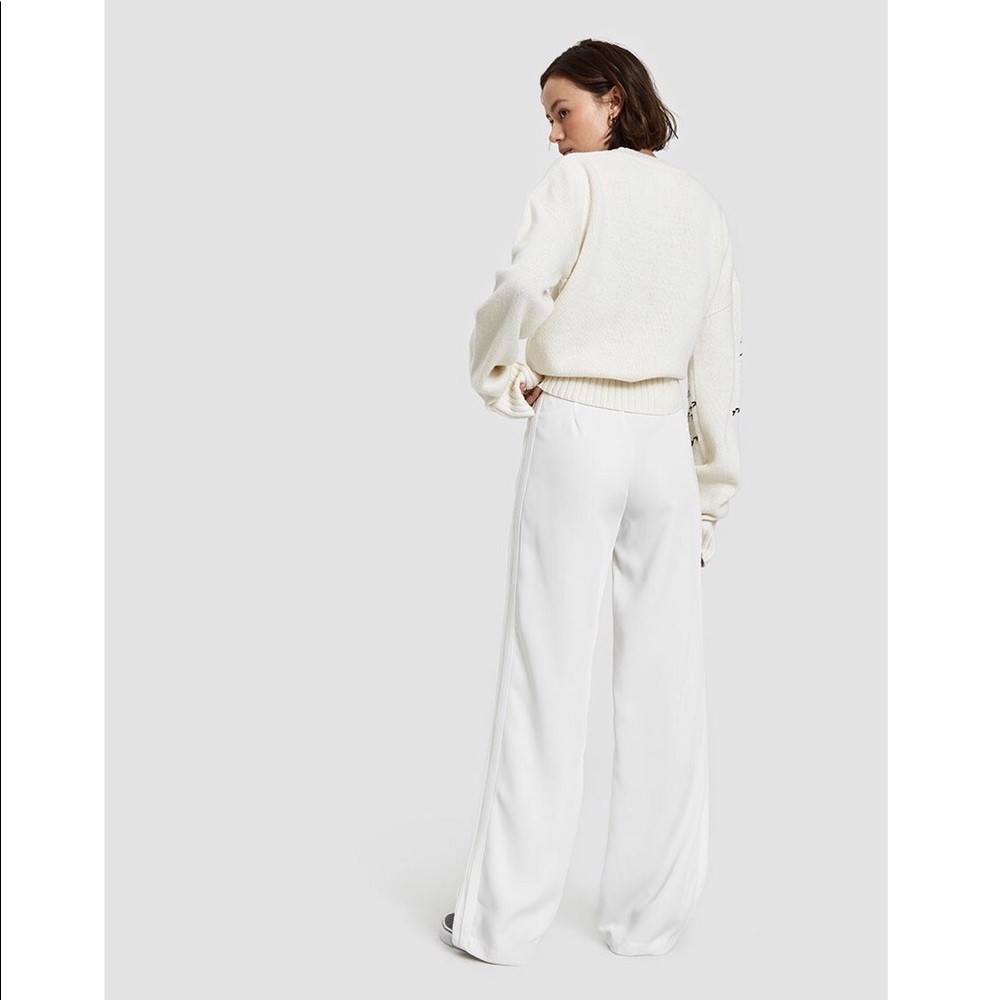 WHITE STRIPE DETAIL STRAIGHT PANTS - Picture 3 of 8